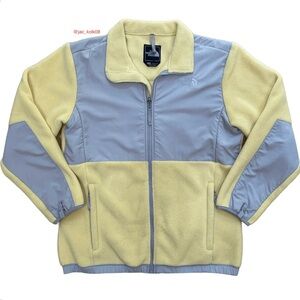 Girls North Face Fleece Collared Yellow Jacket